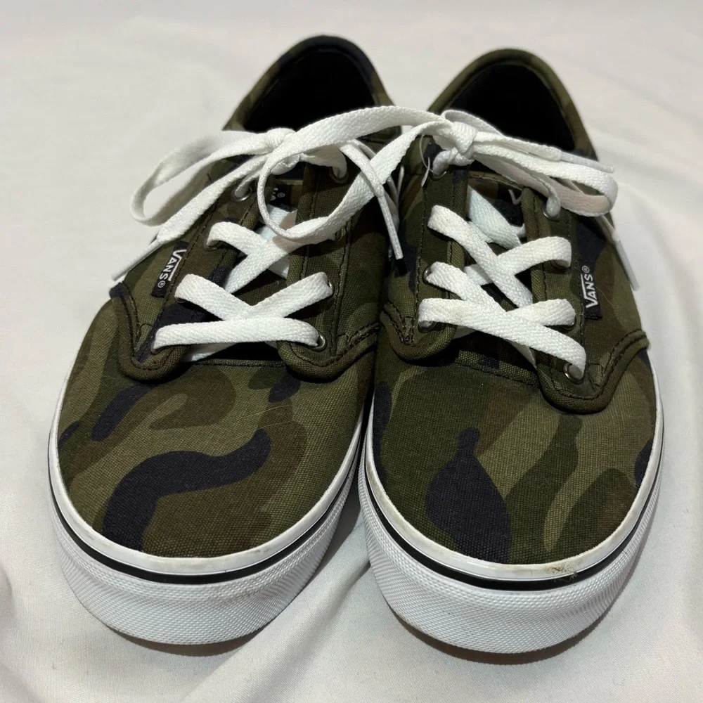 Vans Atwood Camo Canvas Sneakers Youth 5.5 Unisex Skate Shoes Green - Picture 7 of 11